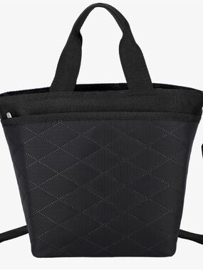 Quilted Black Tote Bag - bucket bag